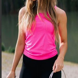 ZYIA Hot Pink Copper Charged Racerback Tank Size XL